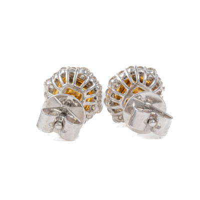 1.19ct Yellow and White Diamond Earrings - 5
