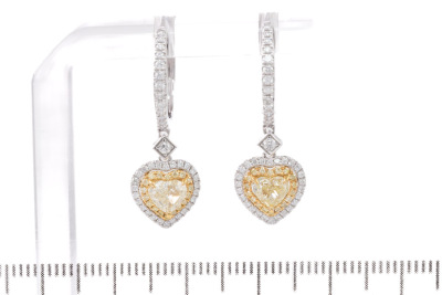 1.61ct Fancy Yellow Diamond Earrings - 2