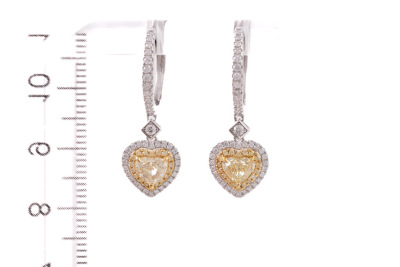1.61ct Fancy Yellow Diamond Earrings - 3