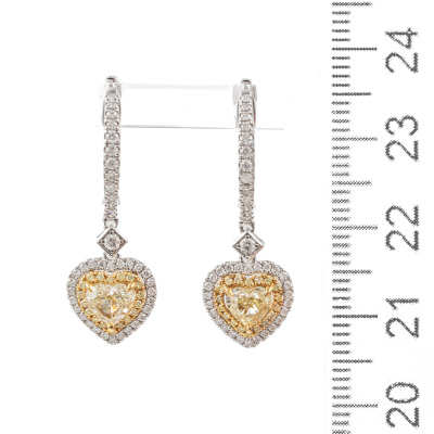 1.61ct Fancy Yellow Diamond Earrings - 3