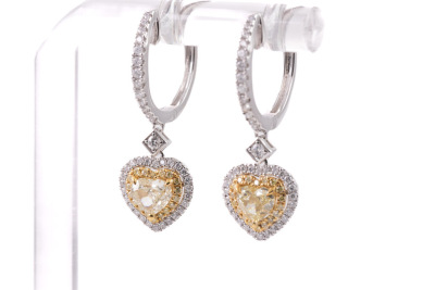 1.61ct Fancy Yellow Diamond Earrings - 5