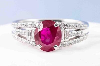 2.01ct Burmese Ruby & Diamond Ring GIA - 8