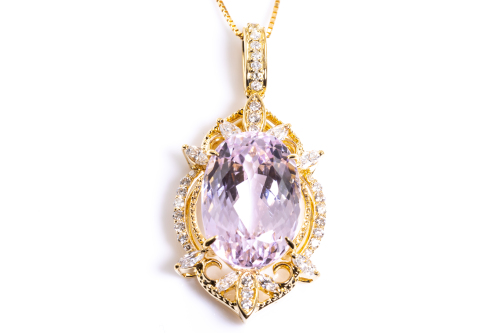 17.13ct Kunzite and Diamond Pendant