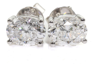 3.01ct Diamond Stud Earrings GIA E SI2