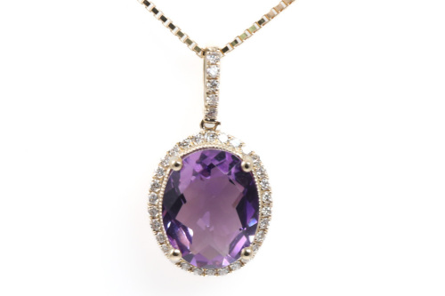 2.00ct Amethyst and Diamond Pendant