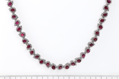 11.85ct unheated Ruby & Diamond Necklace - 3