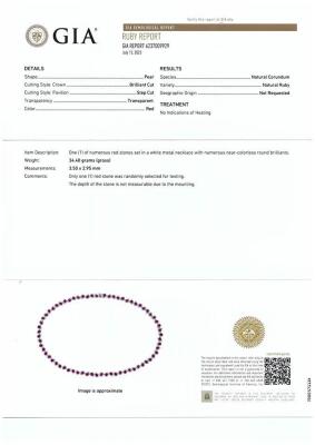 11.85ct unheated Ruby & Diamond Necklace - 4