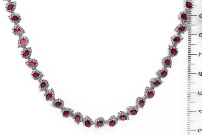 11.85ct unheated Ruby & Diamond Necklace - 5