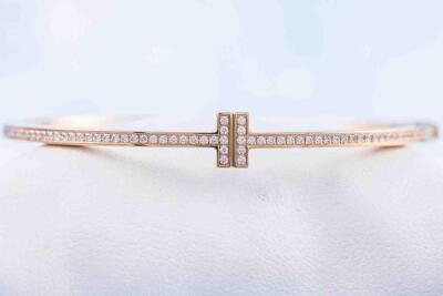 Tiffany & Co Diamond Hinged Wire Bangle - 6