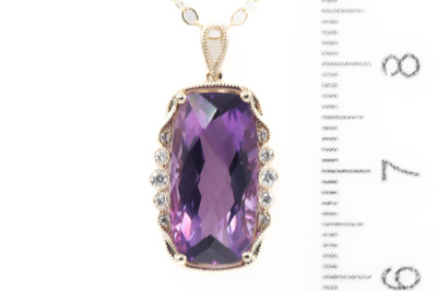 5.27ct Amethyst and Diamond Pendant - 3