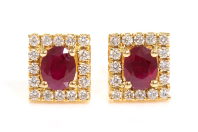 0.78ct Ruby and Diamond Earrings