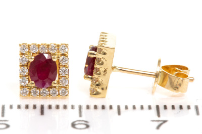 0.78ct Ruby and Diamond Earrings - 3