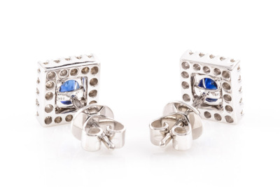 Oval Sapphire and Diamond Earrings - 4