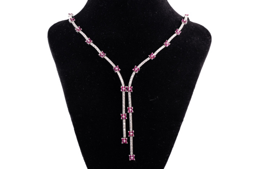 2.69ct Ruby and Diamond Necklace
