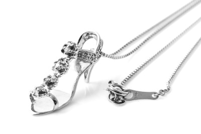 Diamond High Heel Shoe Pendant - 4