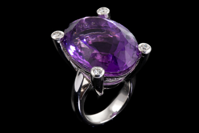 50.55ct Amethyst and Diamond Ring - 6