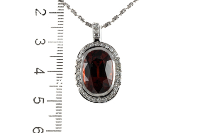 9.68ct Garnet and Diamond Pendant - 4