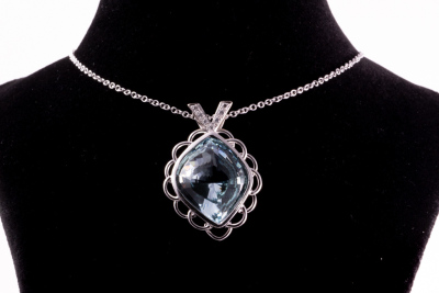 14.90ct Aquamarine and Diamond Pendant