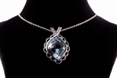 14.90ct Aquamarine and Diamond Pendant - 5