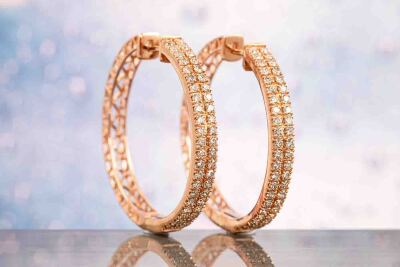 2.03ct Diamond Hoop Earrings - 6