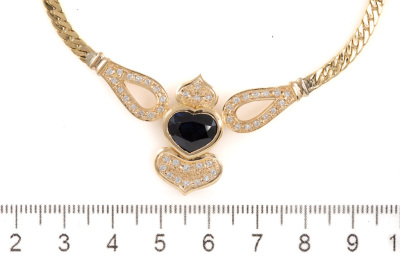 4.36ct Blue Sapphire & Diamond Necklace - 3