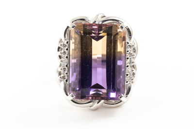 20.34ct Ametrine and Diamond Ring