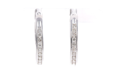 0.49ct Diamond Hoop Earrings