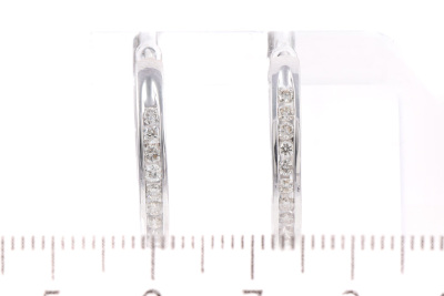 0.49ct Diamond Hoop Earrings - 2