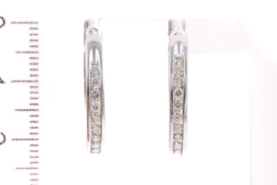 0.49ct Diamond Hoop Earrings - 3