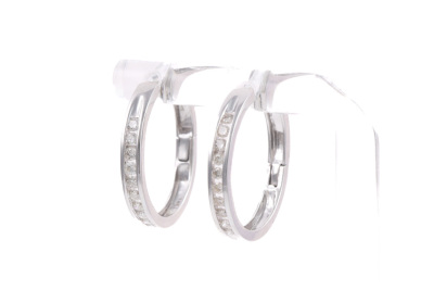 0.49ct Diamond Hoop Earrings - 4