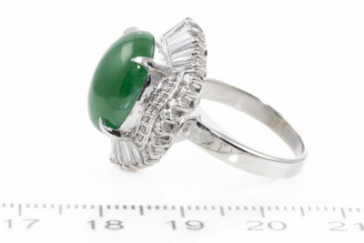 12.10ct Jade and Diamond Ring - 2