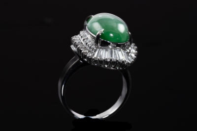 12.10ct Jade and Diamond Ring - 6