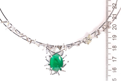 11.11ct Emerald and Diamond Necklace - 5