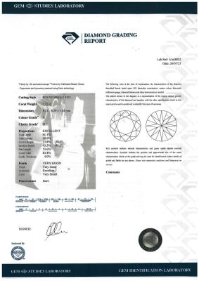 2.12ct Round Brilliant Diamond GSL H SI2 - 4