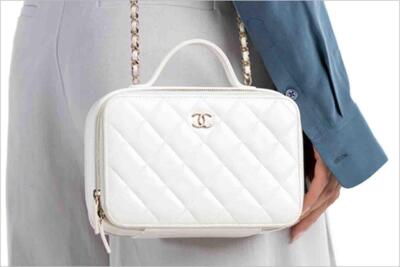 Chanel Top Handle Vanity Case White - 7