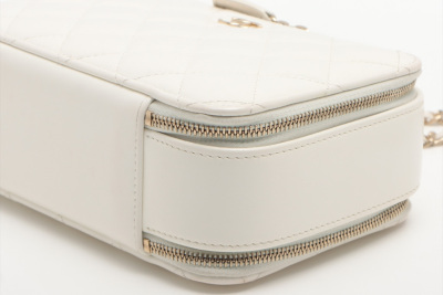 Chanel Top Handle Vanity Case White - 8