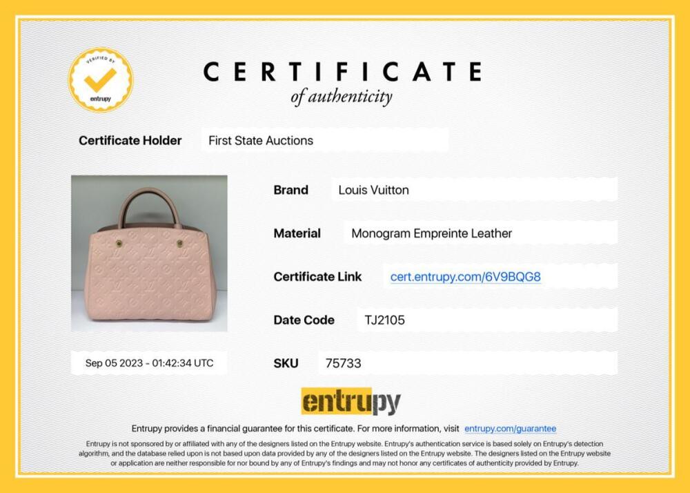 Sold at Auction: Louis Vuitton Monogram Empreinte Montaigne GM