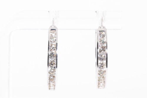 1.02ct Diamond Hoop Earrings