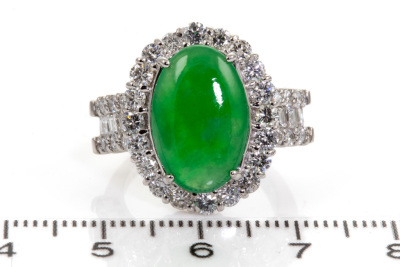 5.42ct Jade and Diamond Ring - 2