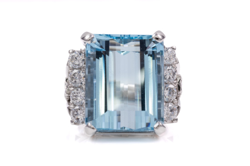 18.74ct Aquamarine and Diamond Ring