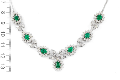 2.50ct Emerald and Diamond Necklace - 6