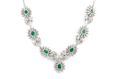 2.50ct Emerald and Diamond Necklace - 7