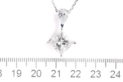 4.08ct Princess Cut Diamond Pendant GIA - 2