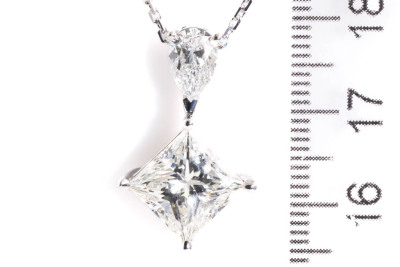 4.08ct Princess Cut Diamond Pendant GIA - 4