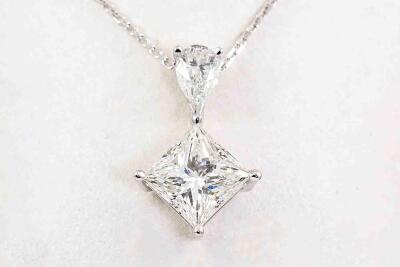 4.08ct Princess Cut Diamond Pendant GIA - 10