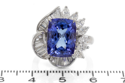6.63ct Tanzanite and Diamond Ring - 2