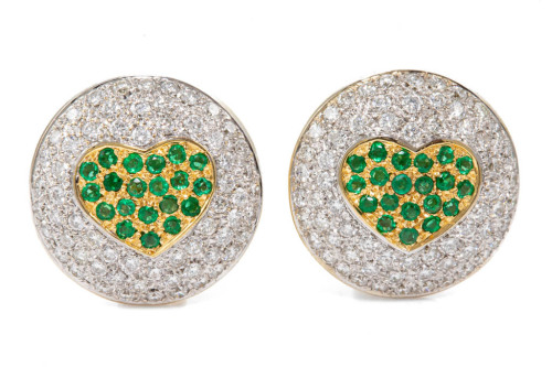 1.00ct Emerald and Diamond Earrings
