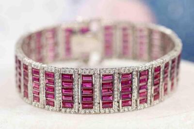 14.85ct Unheated Ruby & Diamond Bracelet - 6