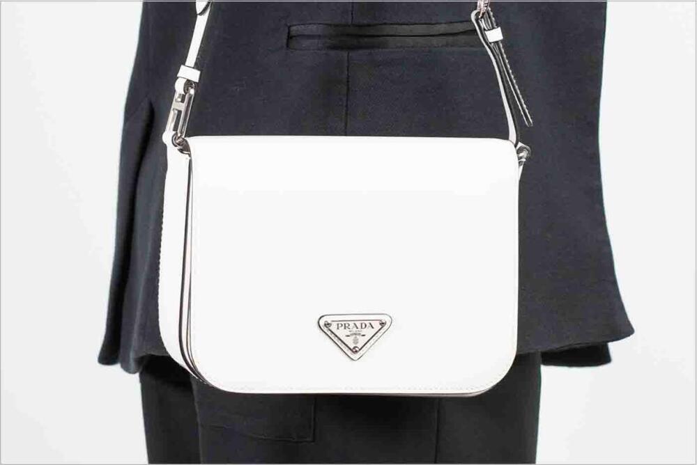 White Brushed Leather Shoulder Bag