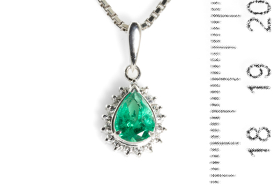 0.91ct Emerald and Diamond Pendant - 6